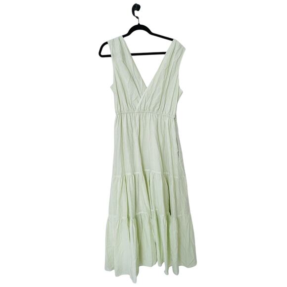Banana Republic Pale Green Tiered Dress Pockets Womens Sz L Petite EUC - Picture 6 of 7
